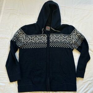 Unionbay Navy Blue Hooded Sweater with White Pattern